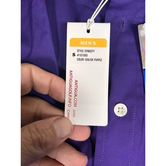 Antigua Men's Purple Clemson Tigers Long Sleeve Button Up Small‎ NWT - Picture 8 of 8